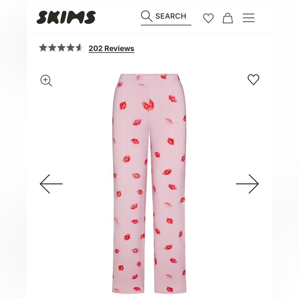 SKIMS NWT Cherry Blossom Lipstick Print Sleep Pants